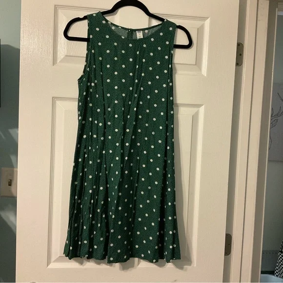 Old Navy | Dresses | Old Navy Green And White Polka Dot Dress | Poshmark